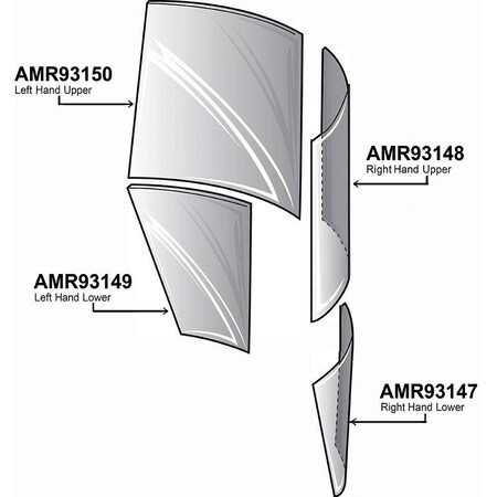 AMR93150 Upper Door Glass  Left Hand